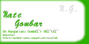 mate gombar business card